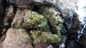 Olivin-Vorkommen in der Natur