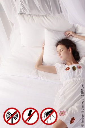 Hervorragend schlafen im elektrosmog geschützten Bett.